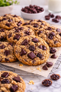Dark Chocolate Cherry Oatmeal Cookies